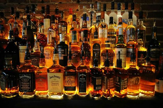 Premium Liquor Bar Shelf Background